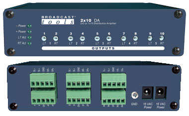 Broadcast Tools 2×10 DA 立體聲分配放大器